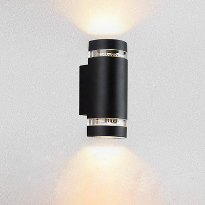 Contemporary Industrial Waterproof Aluminum Cylinder LED Up And Down Luminous Spotlight Wall Sconce Lamp For Outdoor Patio