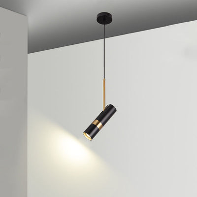 Contemporary Nordic Simplicity Metal Long Barrel 1-Light Pendant Light For Bedroom