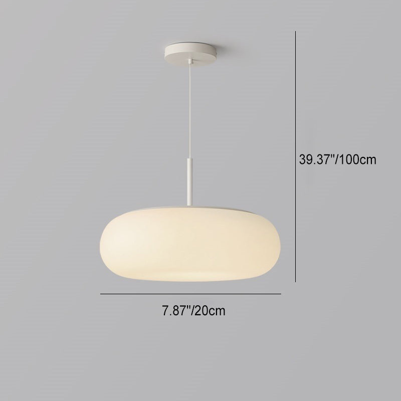 Modern Minimalist Oval Iron PE LED Pendant Light For Living Room