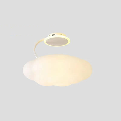 Modern Simplicity Cream PE Cloud Pumpkin Shade Iron LED Kids Pendant Light For Bedroom