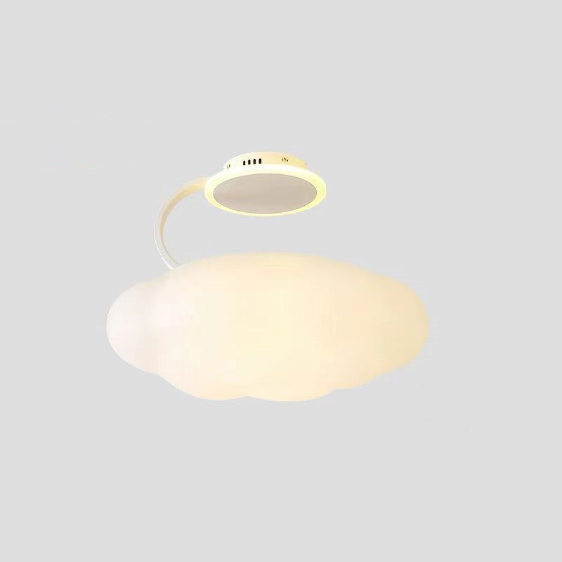 Modern Simplicity Cream PE Cloud Pumpkin Shade Iron LED Kids Pendant Light For Bedroom