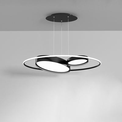 Modern Minimalist Round Ring Acrylic Iron Aluminum LED Chandelier For Living Room