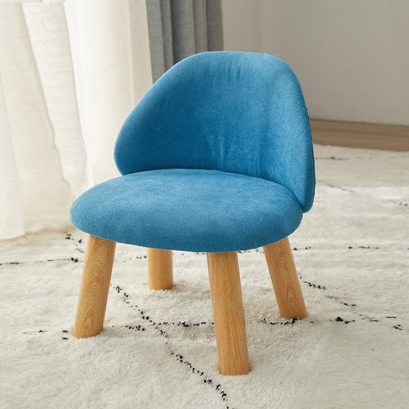 Contemporary Nordic Fabric Round Footstool Backrest For Entryways