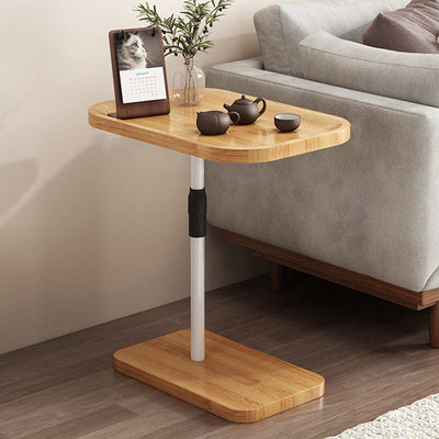 Modern Minimalist Rectangular Faux Panel Iron Liftable End Table For Living Room