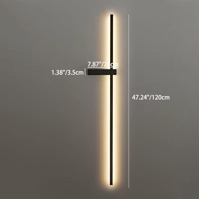 Modern Minimalist Iron Aluminum Silica Strip Line LED Wall Sconce Lamp For Bedroom