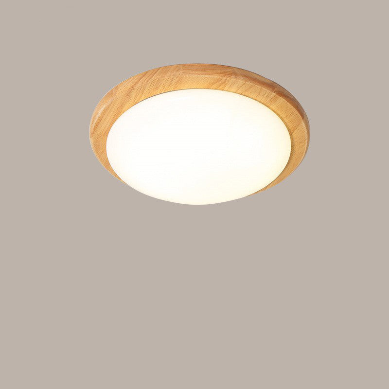 Contemporary Nordic Wood Acrylic Plum Shape LED Flush Mount Ceiling Light For Living Room