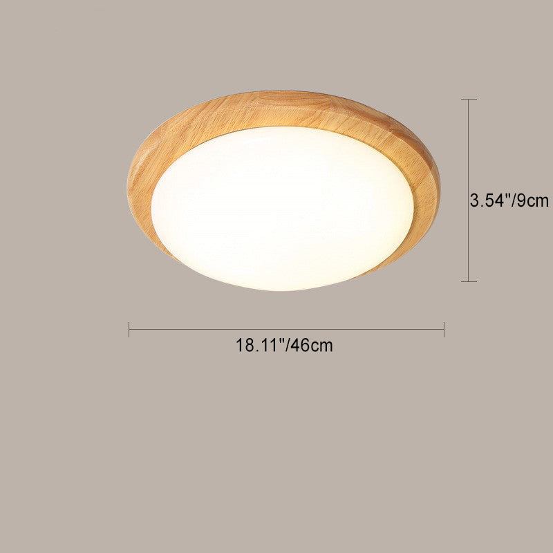 Contemporary Nordic Wood Acrylic Plum Shape LED Flush Mount Ceiling Light For Living Room