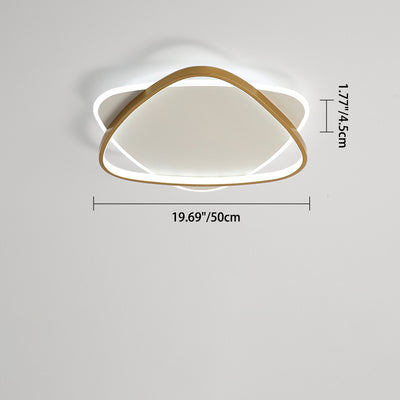 Modern Minimalist Triangle Iron Acrylic LED Flush Mount Ceiling Light For Bedroom