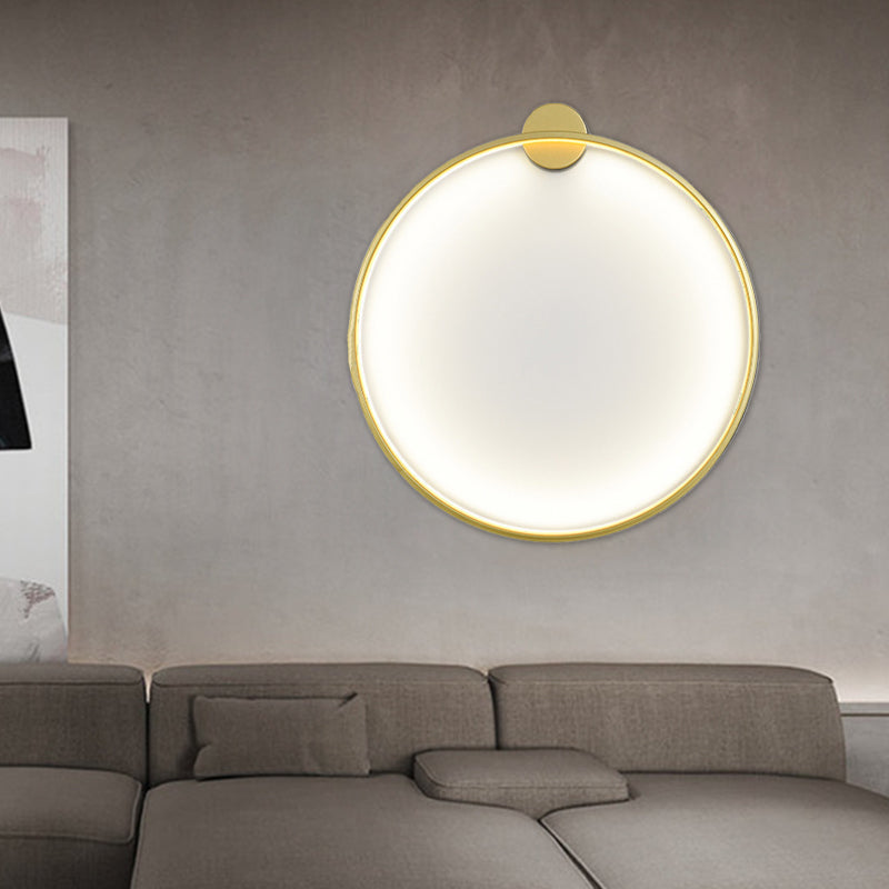 Modern Minimalist Aluminum Acrylic Round LED Wall Sconce Lamp For Bedroom