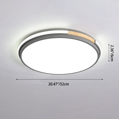 Modern Minimalist Round Circle Iron Acrylic LED Flush Mount Ceiling Light For Bedroom