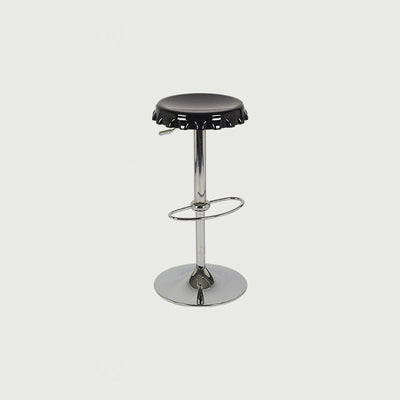 Contemporary Creative Beer Bottle Cap Design Plastic Swivel Bar Stool Height Adjustable Footrest For Dining Room