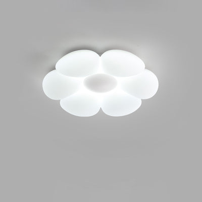 Contemporary Creative Daisy Flower PE Iron LED Flush Mount Ceiling Light For Bedroom