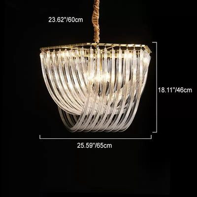 Traditional Luxury Round Hexagonal Tassel Hardware Crystal 1/3/4/6 Light Chandelier For Living Room