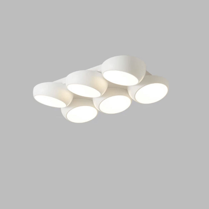 Modern Minimalist Combination Round Iron Plastic LED Flush Mount Ceiling Light For Living Room