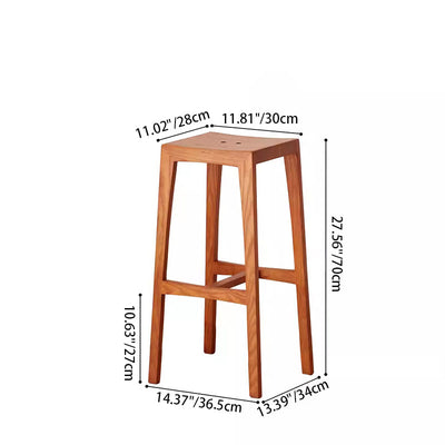 Modern Minimalist Rectangular Wooden Bar Stool Footrest For Dining Room