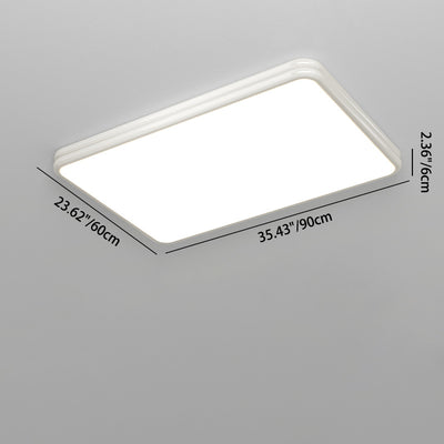 Modern Minimalist Square Rectangle Double Layer Iron Acrylic LED Flush Mount Ceiling Light For Bedroom