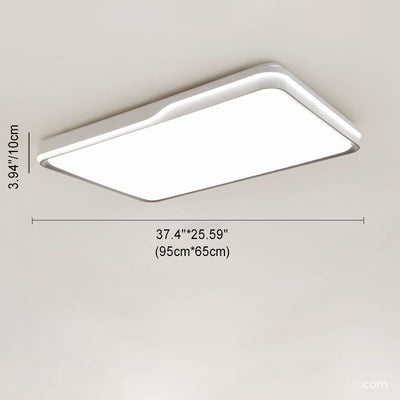 Modern Minimalist Geometric Square Iron Acrylic LED Flush Mount Ceiling Light For Bedroom