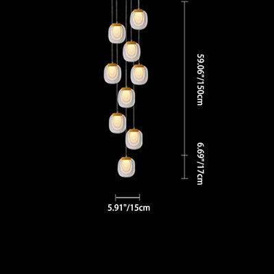 Lustre LED Rond en Cristal d'Aluminium Scandinave Contemporain pour Salon 