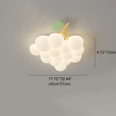 Contemporary Creative Kids Grape Iron Plastic LED Flush Mount Ceiling Light For Bedroom