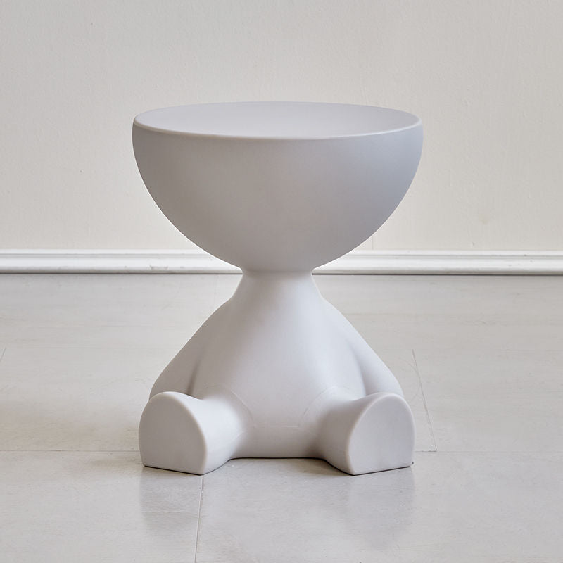 Modern Minimalist Small Flat Round PP End Table 1-Tier For Living Room