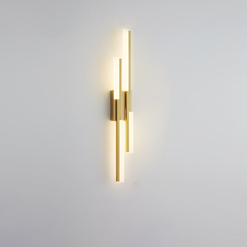 Modern Minimalist Vertical Bar Acrylic Iron LED Wall Sconce Lamp For Living Room