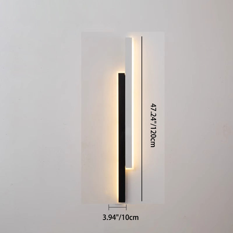 Modern Minimalist Long Rectangular Iron Acrylic LED Wall Sconce Lamp For Living Room