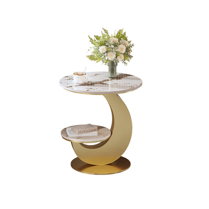 Contemporary Luxury Round Sintered Stone Top Coffee Table For Living Room