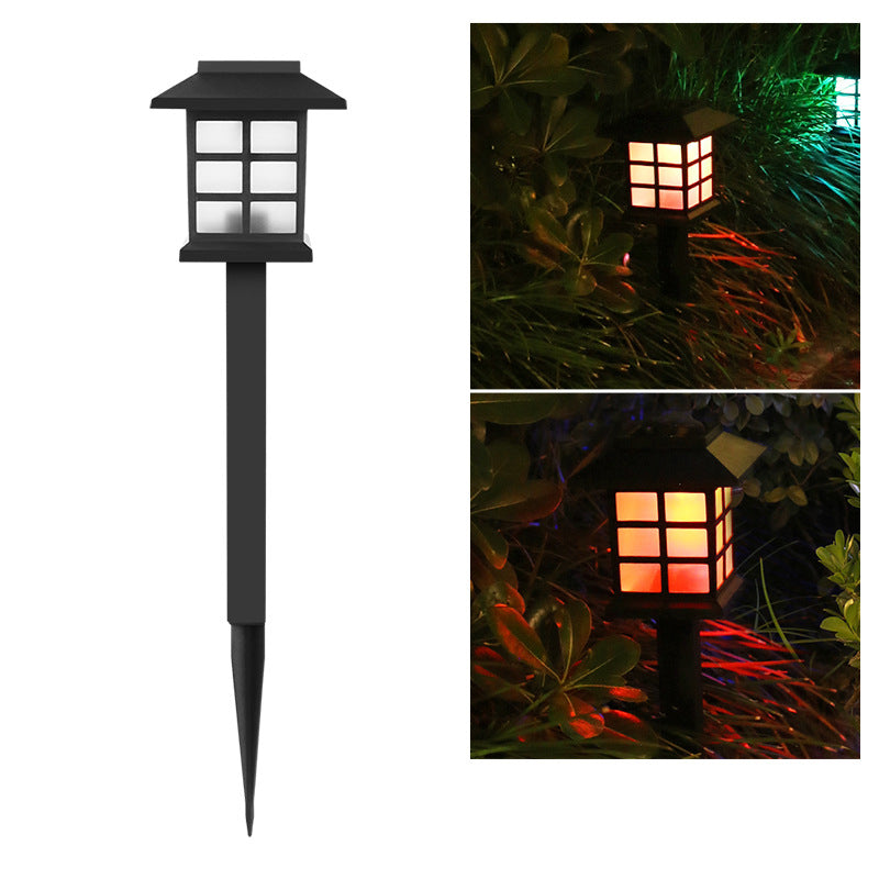 Traditional Rustic Waterproof Solar House ABS LED Outdoor Landscape Light For Garden