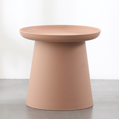 Contemporary Scandinavian Round Plastic End Table 1-Tier For Living Room