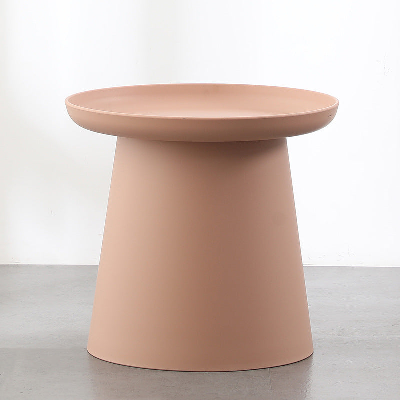 Contemporary Scandinavian Round Plastic End Table 1-Tier For Living Room