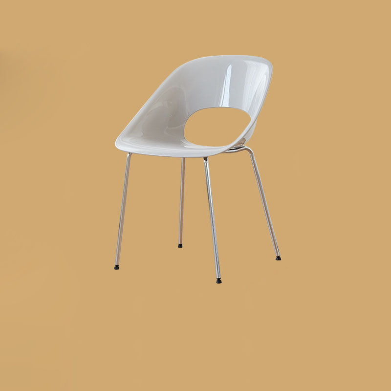 Modern Minimalist Ring Curved Plastic Electroplated Alloy Dining Chair Backrest For Dining Room