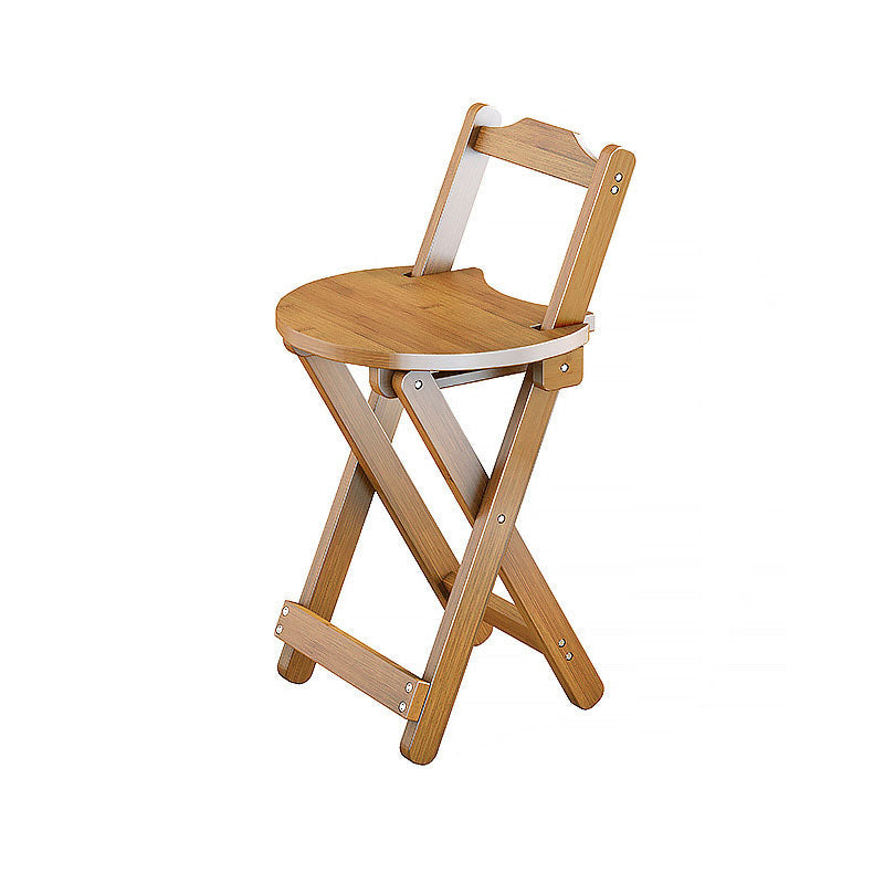 Contemporary Simplicity Bamboo X-Shaped Legs Foldable Bar Stool Low Back Footrest For Dining Room