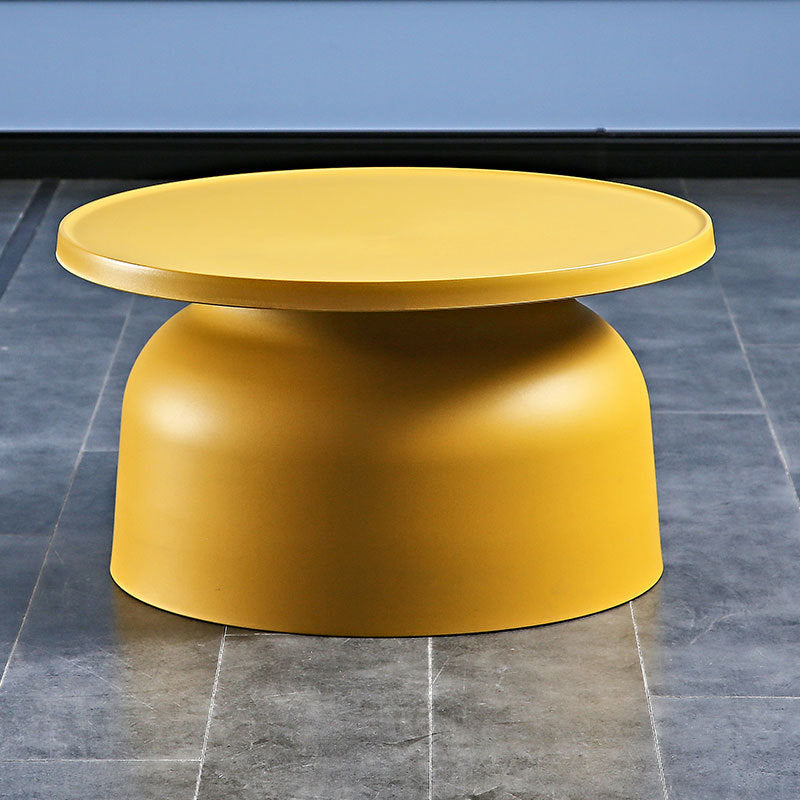 Modern Minimalist Round Plastic Coffee Table 1-Tier For Living Room