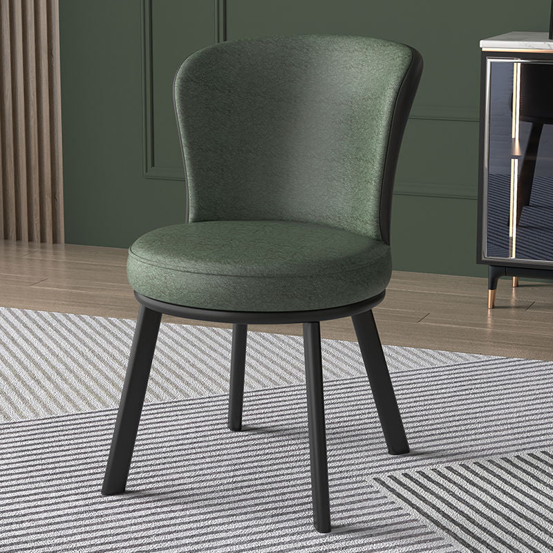 Contemporary Simplicity Round Fabric Upholstered Carbon Steel Dining Chair Backrest For Dining Room