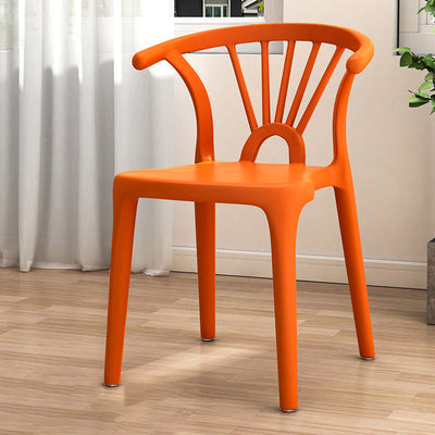 Contemporary Scandinavian Arc Plastic Stackable Dining Chair Backrest For Dining Room