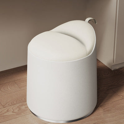 Modern Simplicity Leather Wood Aluminum Alloy Sponge Round Cylinder Vanity Stool Backrest For Bedroom