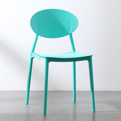 Contemporary Nordic Square Plastic Chair Backrest Armless For Living Room