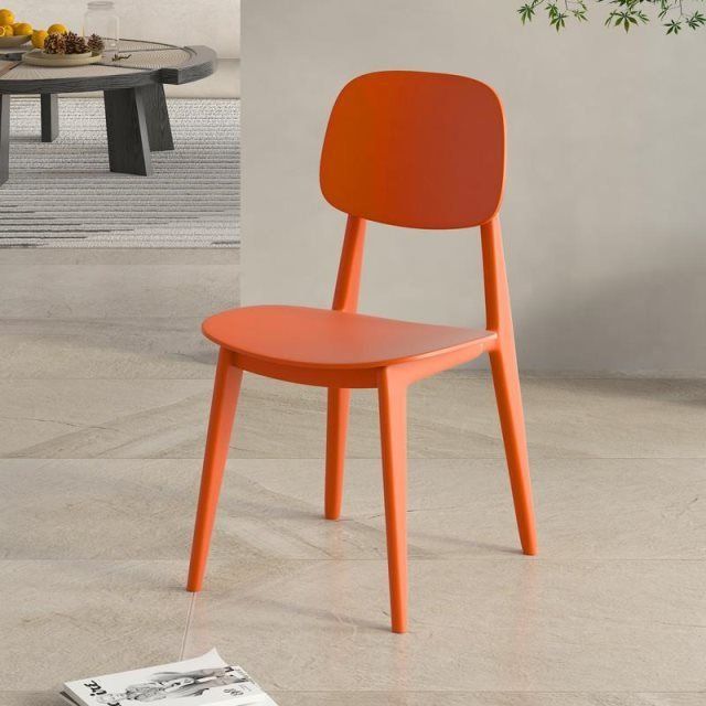 Contemporary Scandinavian Macaron Plastic Square Dining Chair Backrest For Dining Room