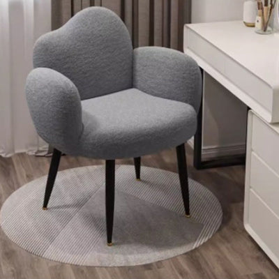 Contemporary Scandinavian Cloud Design Lambswool Vanity Stool Backrest Armrest For Bedroom