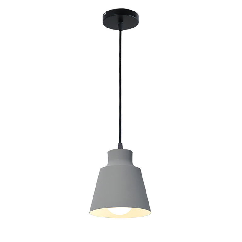 Modern Minimalist Macaron Round Cup Iron 1-Light Pendant Light For Living Room