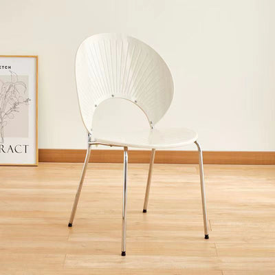 Contemporary Creative Shell Crescent Acrylic Plated Metal Dining Chair Backrest For Dining Room