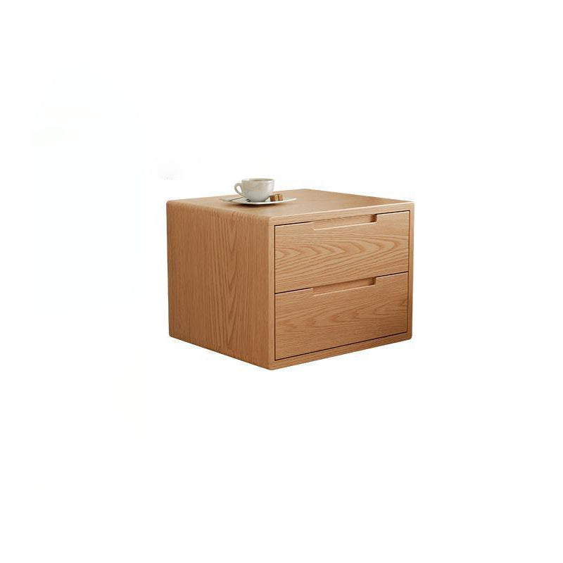 Modern Simplicity Square Rubber Wood Nightstand 1/2 Drawer For Bedside