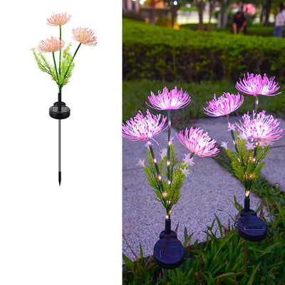 Modern Art Deco Waterproof Solar Plastic Stainless Steel ABS Simulated Flower LED Landscape Light For Garden