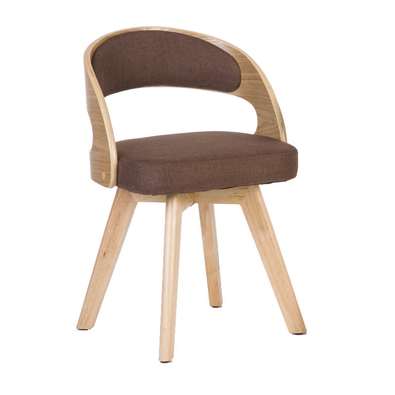 Modern Minimalist Square Fabric Wood Dining Chair Backrest For Dining Room