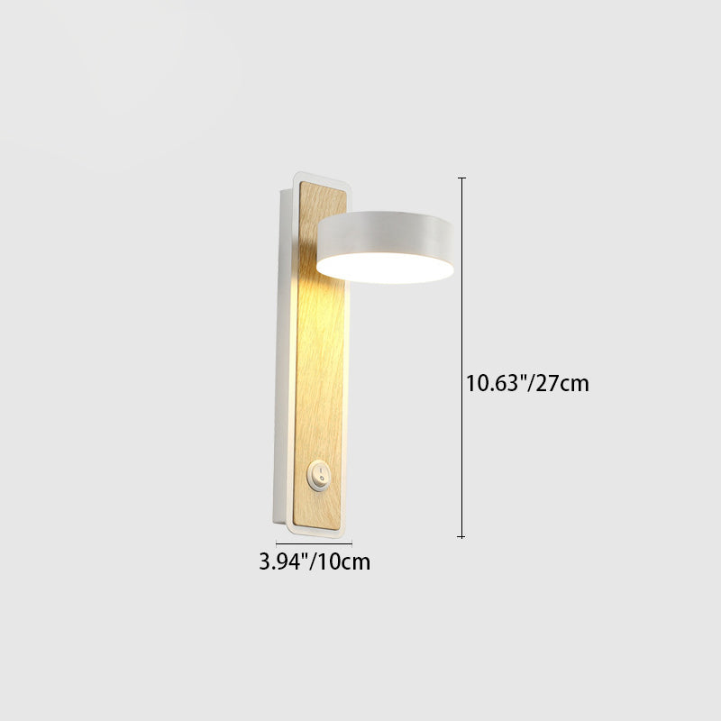 Modern Minimalist Round Rectangle Iron Aluminum Acrylic LED Wall Sconce Lamp For Living Room