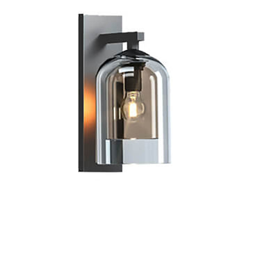 Contemporary Nordic Dual Glass Cup Overlapping Iron 1-Light Wall Sconce Lamp For Living Room