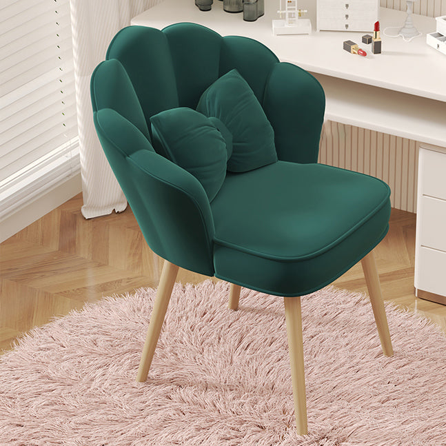 Modern Minimalist Square Petal Fabric Wood Metal Vanity Stool Backrest For Bedroom