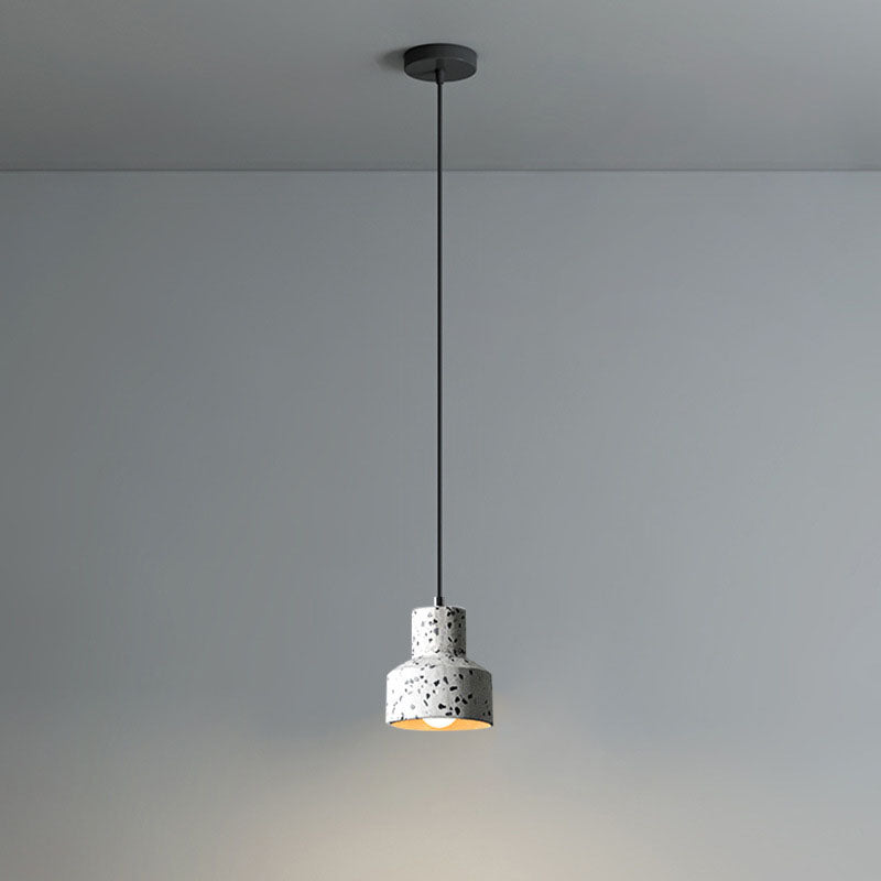 Luminaire suspendu contemporain à 1 lumière au design scandinave en forme de cône de ciment pour le salon 