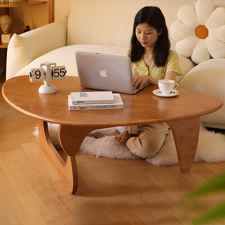 Modern Minimalist Solid Wood Triangular Coffee Table For Living Room