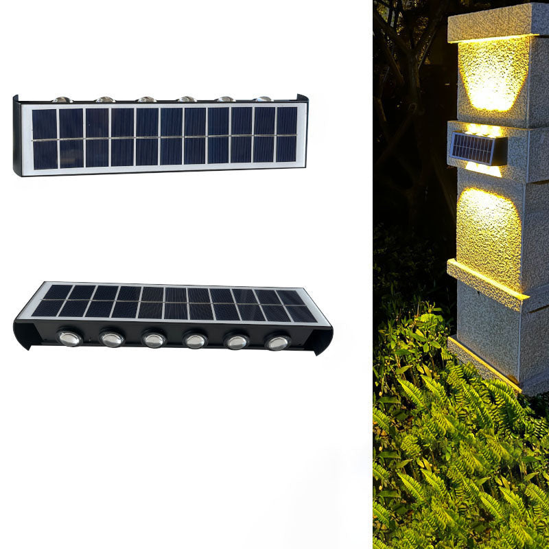 Modern Simplicity Solar Waterproof Rectangular ABS PMMA LED Wall Sconce Lamp For Outdoor Patio